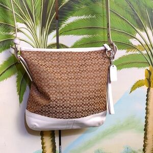 Vintage lowercase c's Coach Brown and Cream Crossbody Bag